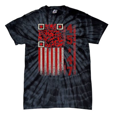 Funny Qr Scan Me President Trump 4547 Trump Dancing Code Tie-Dye T-Shirt