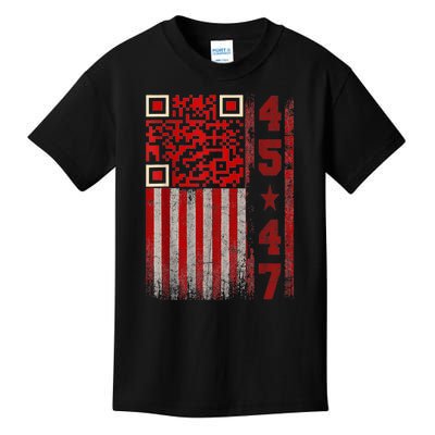 Funny Qr Scan Me President Trump 4547 Trump Dancing Code Kids T-Shirt