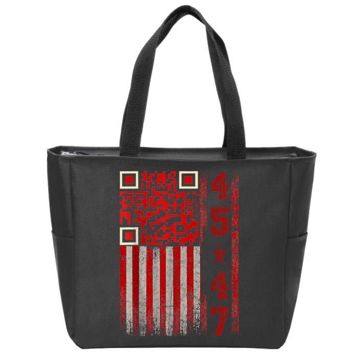 Funny Qr Scan Me President Trump 4547 Trump Dancing Code Zip Tote Bag