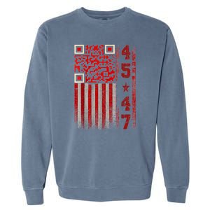 Funny Qr Scan Me President Trump 4547 Trump Dancing Code Garment-Dyed Sweatshirt