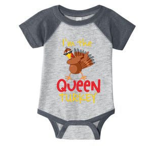 Funny Queen Turkey Matching Family Group Thanksgiving Party Infant Baby Jersey Bodysuit