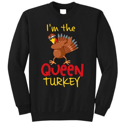 Funny Queen Turkey Matching Family Group Thanksgiving Party Sweatshirt