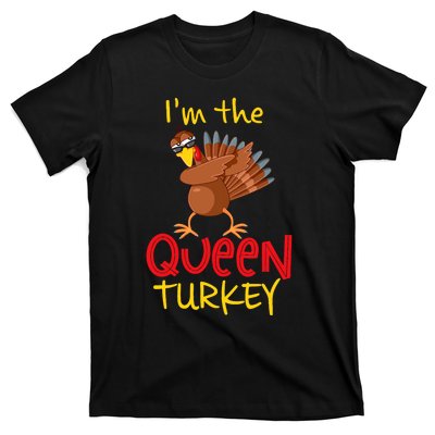 Funny Queen Turkey Matching Family Group Thanksgiving Party T-Shirt