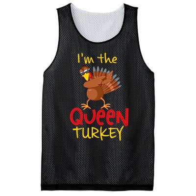 Funny Queen Turkey Matching Family Group Thanksgiving Party Mesh Reversible Basketball Jersey Tank