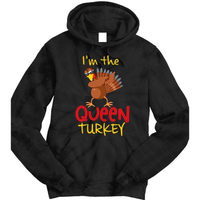 Funny Queen Turkey Matching Family Group Thanksgiving Party Tie Dye Hoodie