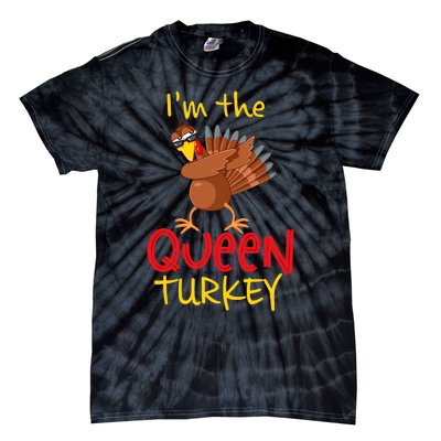 Funny Queen Turkey Matching Family Group Thanksgiving Party Tie-Dye T-Shirt