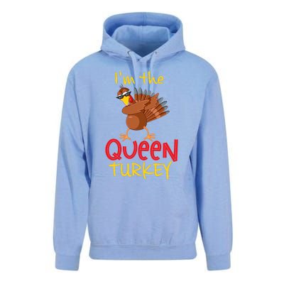 Funny Queen Turkey Matching Family Group Thanksgiving Party Unisex Surf Hoodie