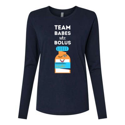 Funny Quote Team Babes Who Bolus Diabetes T1 Awareness Womens Cotton Relaxed Long Sleeve T-Shirt