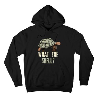 Funny Quote Turtle Design What The Shell Vintage Turtle Hoodie