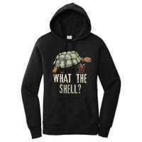 Funny Quote Turtle Design What The Shell Vintage Turtle Women's Pullover Hoodie