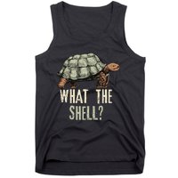 Funny Quote Turtle Design What The Shell Vintage Turtle Tank Top