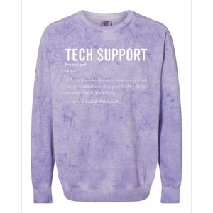 Funny Quote Tech Support Definition Nerd Technician Great Gift Colorblast Crewneck Sweatshirt