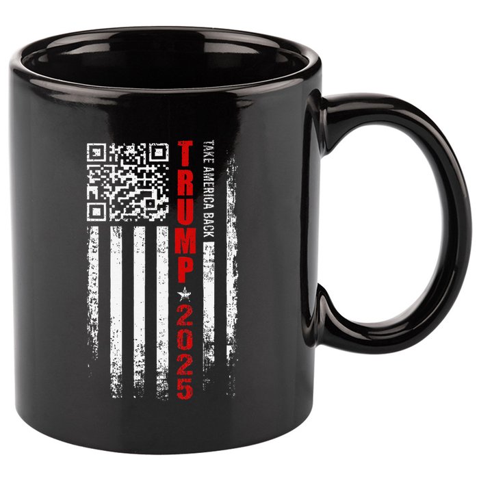 Funny Qr Trump 45 47 Trump Dancing Code Pocket Scan 11oz C Handle Ceramic Mug