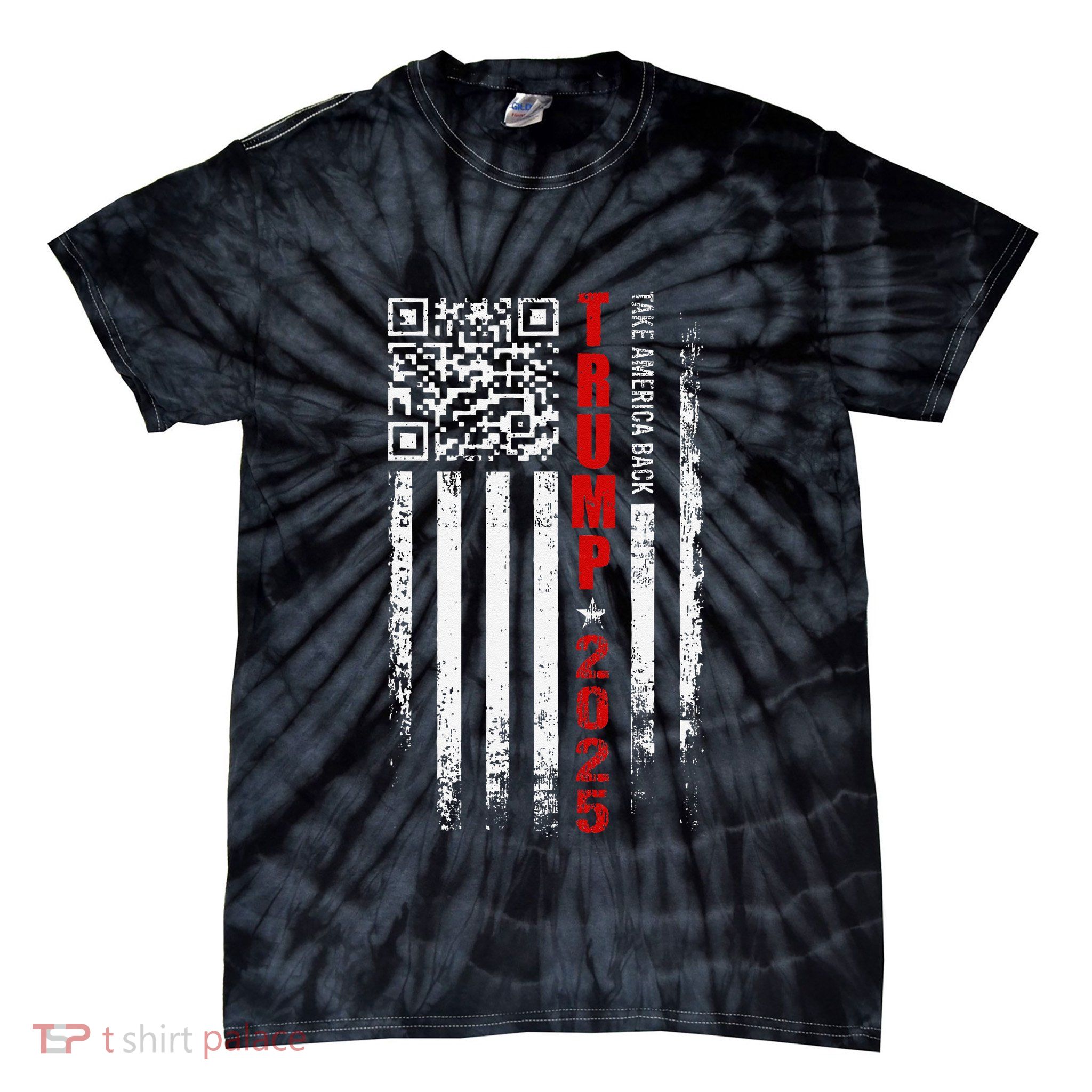 Funny Qr Trump 45 47 Trump Dancing Code Pocket Scan Tie-Dye T-Shirt