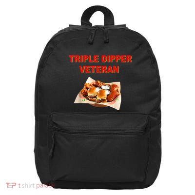 Funny Quote Triple Dipper Veteran Design 16 in Basic Backpack