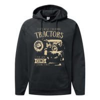 funny quote Thats What I Do I Ride Tractors Farmer Performance Fleece Hoodie