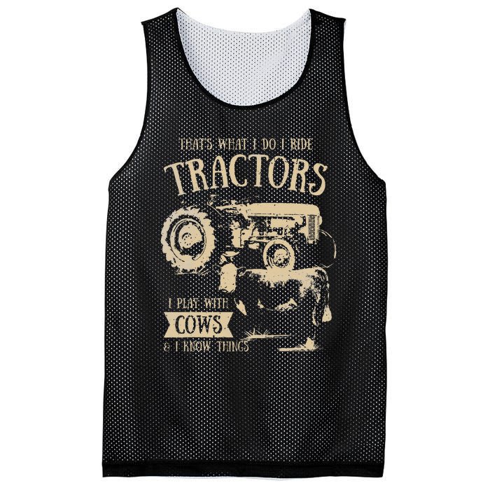 funny quote Thats What I Do I Ride Tractors Farmer Mesh Reversible Basketball Jersey Tank