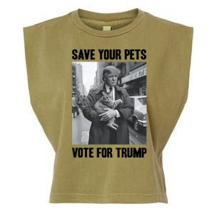 Funny Quote Vote Save Your Pets Vote For Trump Us Election Gift Garment-Dyed Women's Muscle Tee