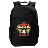 Funny Quotes Vintage What No Way For Fucks Sake Cats Lovers Backpack
