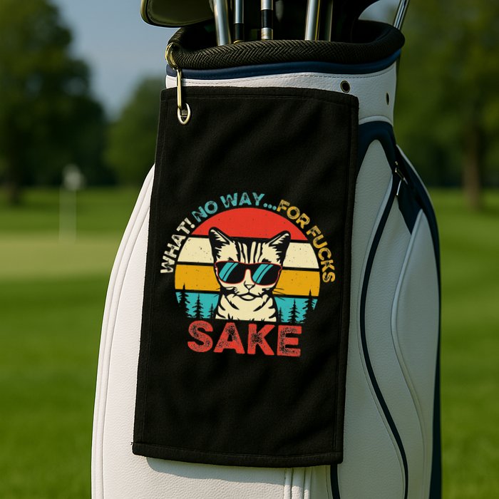 Funny Quotes Vintage What No Way For Fucks Sake Cats Lovers Golf Towel