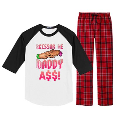 Funny Quote Wrestling Scissor Me Daddy A$$ Hand Raglan Sleeve Pajama Set