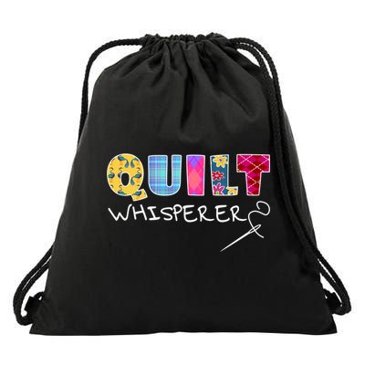 Funny Quilt Whisperer Quilting Saying Quote Sewing Gift Idea Great Gift Drawstring Bag