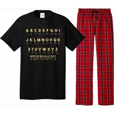 funny quote World Braille Day Blind Awareness Solidarity Pajama Set