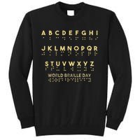 funny quote World Braille Day Blind Awareness Solidarity Tall Sweatshirt