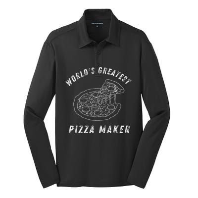 funny quote World's Greatest Pizza Maker pizza makers Silk Touch Performance Long Sleeve Polo