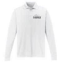 Funny Quote Waiting On A Farmer Wife Performance Long Sleeve Polo