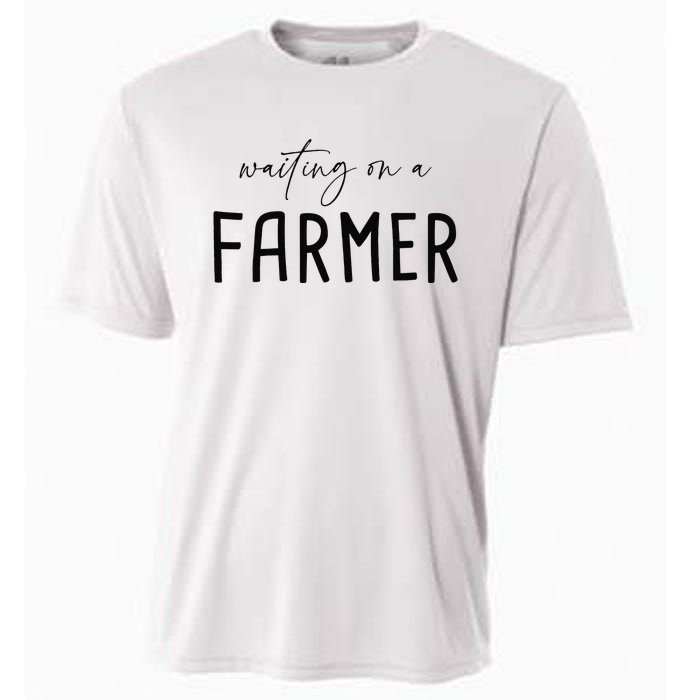 Funny Quote Waiting On A Farmer Wife Cooling Performance Crew T-Shirt