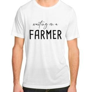 Funny Quote Waiting On A Farmer Wife Adult ChromaSoft Performance T-Shirt