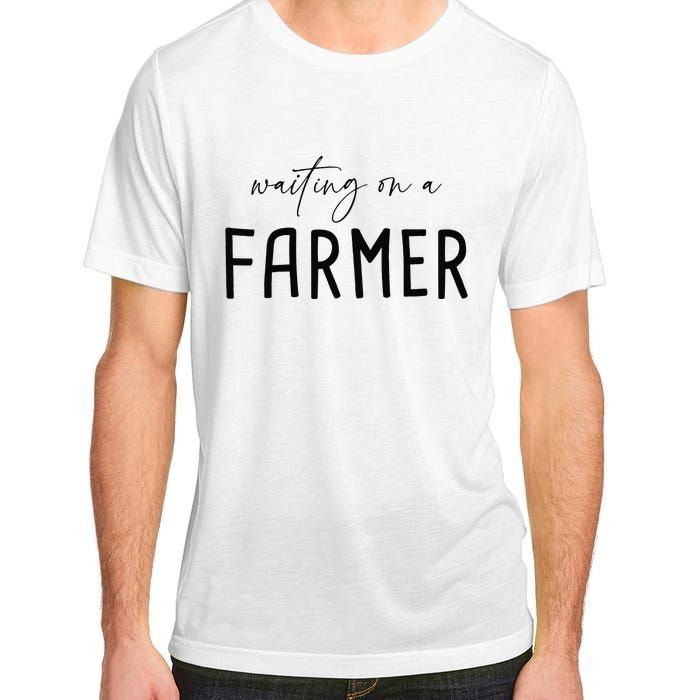 Funny Quote Waiting On A Farmer Wife Adult ChromaSoft Performance T-Shirt