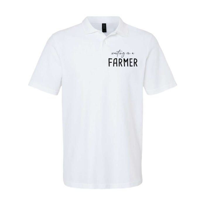 Funny Quote Waiting On A Farmer Wife Softstyle Adult Sport Polo