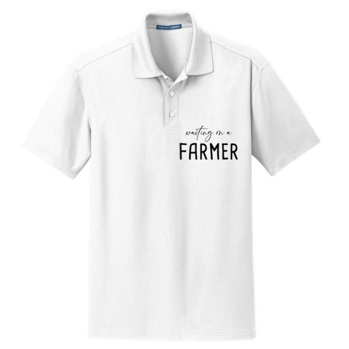 Funny Quote Waiting On A Farmer Wife Dry Zone Grid Polo