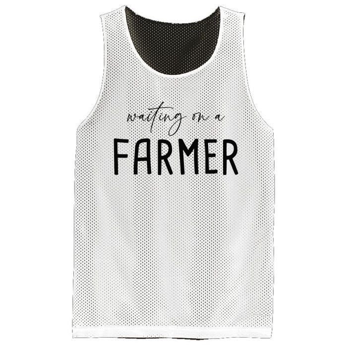 Funny Quote Waiting On A Farmer Wife Mesh Reversible Basketball Jersey Tank