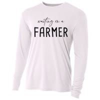 Funny Quote Waiting On A Farmer Wife Cooling Performance Long Sleeve Crew