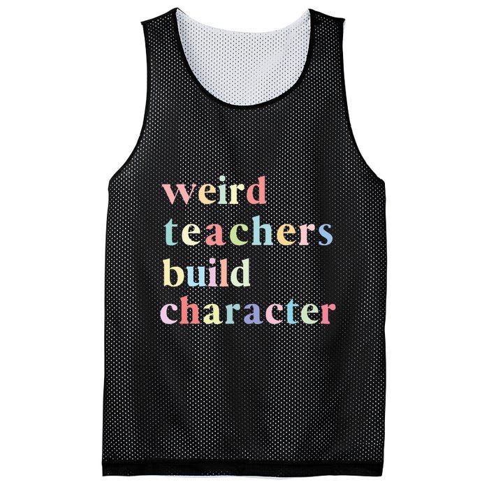 Funny Quotes Weird Teachers Build Character Teacher Mesh Reversible Basketball Jersey Tank