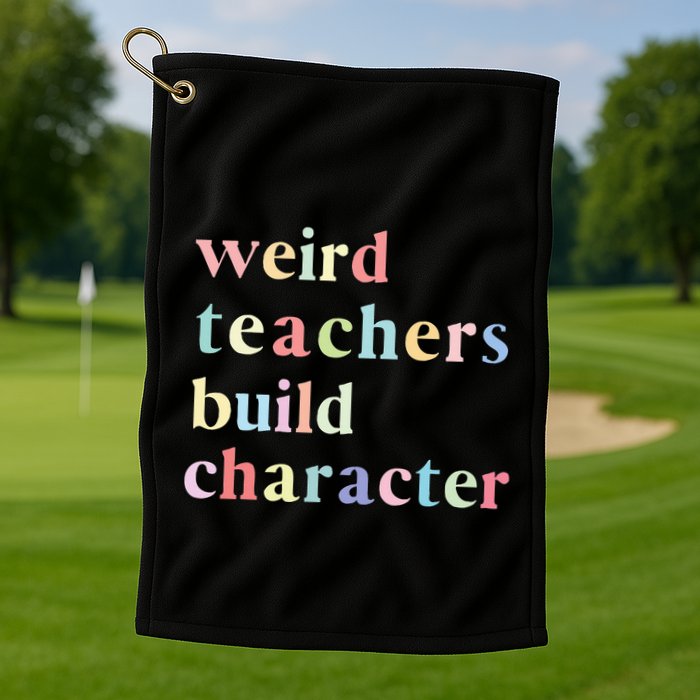 Funny Quotes Weird Teachers Build Character Teacher Golf Towel