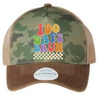 Funny Retro 100 Days Bruh 100 Days Of School Legacy Tie Dye Trucker Hat