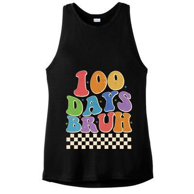 Funny Retro 100 Days Bruh 100 Days Of School Ladies PosiCharge Tri-Blend Wicking Tank