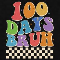 Funny Retro 100 Days Bruh 100 Days Of School Ladies PosiCharge Tri-Blend Wicking Tank