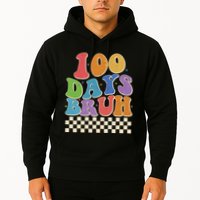 Funny Retro 100 Days Bruh 100 Days Of School Hoodie