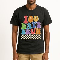 Funny Retro 100 Days Bruh 100 Days Of School Tall T-Shirt