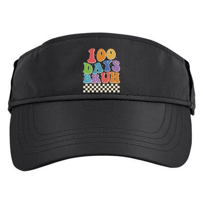 Funny Retro 100 Days Bruh 100 Days Of School Adult Drive Performance Visor