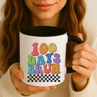 Funny Retro 100 Days Bruh 100 Days Of School Mug