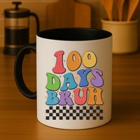 Funny Retro 100 Days Bruh 100 Days Of School Mug