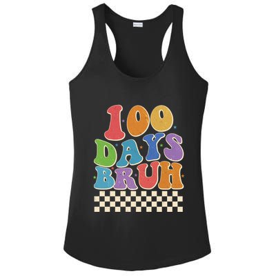 Funny Retro 100 Days Bruh 100 Days Of School Ladies PosiCharge Competitor Racerback Tank