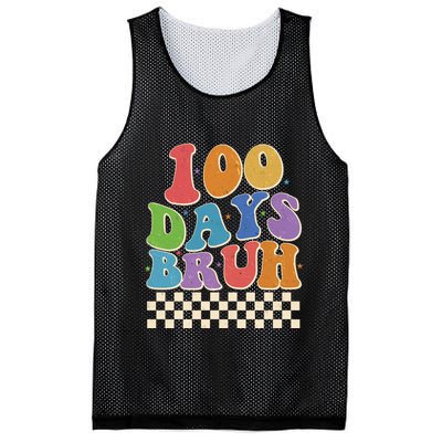Funny Retro 100 Days Bruh 100 Days Of School Mesh Reversible Basketball Jersey Tank
