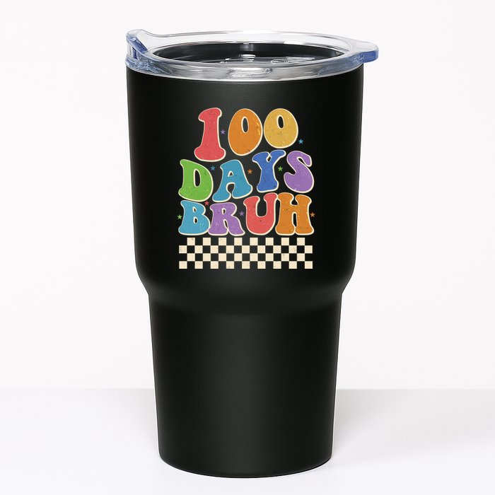 Funny Retro 100 Days Bruh 100 Days Of School Tumbler